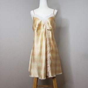 Yellow plaid Victoria's Secret babydoll nightie